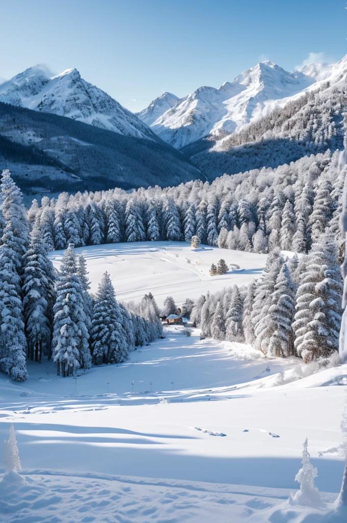 (best quality,4k,8k,highres,masterpiece:1.2),ultra-detailed,realistic:1.37,winter landscape,winter wonderland,grandfather,granddaughter,playful,happy,laughter,joyful,family bonding,tall trees,dense forest,majestic mountains,snow-covered hills,distant peak,glistening snow,crisp,cold air,frosty breath,giggles,snowflakes falling,soft powdery snow,white frost,cold mountainside,blazing sunshine,sparkling icicles,serene tranquility,frozen lake,peaceful atmosphere,pure white,blue sky,breathtaking view,magical winter scene,merry memory,laughter echoing in the mountains