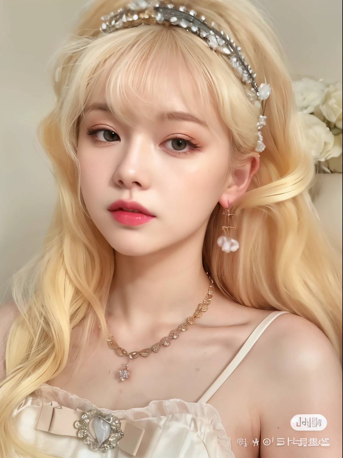 730717681 only 1 female、blonde、Shining beautiful skin、big breasts、Outstanding style、Elegant blouse、sunny day