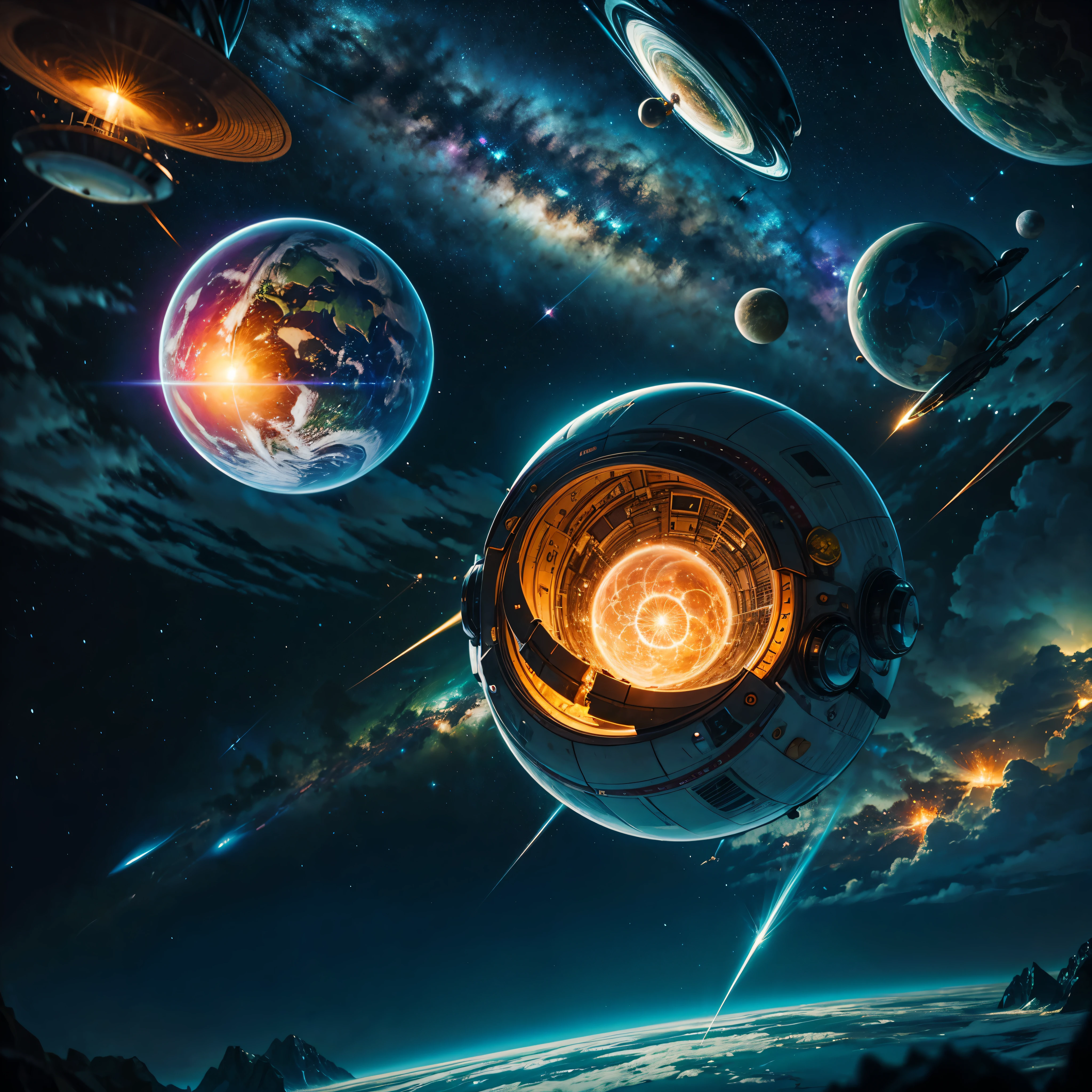 Astronaut:1.4 Quantum From the atom to the galaxy The universe is made up of a huge variety of objects, from the smallest atom to the largest galaxies. Atoms are the basic units of matter. They are composed of a central nucleus, which contains protons and neutrons, surrounded by electrons orbiting around it. Atoms combine to form molecules and compounds, which are the basis of chemistry and life. The molecules, in turn, combine to form cells, which are the basic units of life. Cells organize themselves into tissues, organs, and systems, forming the human body and that of other animals and plants. In addition, there are other subatomic particles, such as quarks and leptons, that are studied in particle physics. As we move away from the subatomic world, we encounter the planets and stars. Our solar is made up of the Sun, planets, asteroids, comets, and other objects. Stars, in turn, cluster into galaxies, which are huge structures containing billions of stars, as well as nebulae, star clusters, and black holes. The entire universe is filled with galaxies that cluster into superclusters and form a vast cosmic web. And there's still so much more to discover and explore beyond what we know to date masterpiece meticulously intricate ultra_high-details extreme improved ultra_high-quality ultra_high-res ultra_photo-realistic optimal ultra_sharpness perfection accurate volumetric Lightning contrast global illumination cgi vfx sfx reflex Octane_rendered ultra_high-def UHD XT3 DSLR HDR romm rgb pbr 3dcg fxaa blu-ray vivid colors-coded anti-aliasing fkaa txaa rtx ssao opengl-shaders glsl-shaders post-processing post-production cell-shading tone-mapping ❤luminescence Heart glow hearth Crystalline earth radiant varies multi etc. --s 1000 --c 20 --q 20 --chaos 100