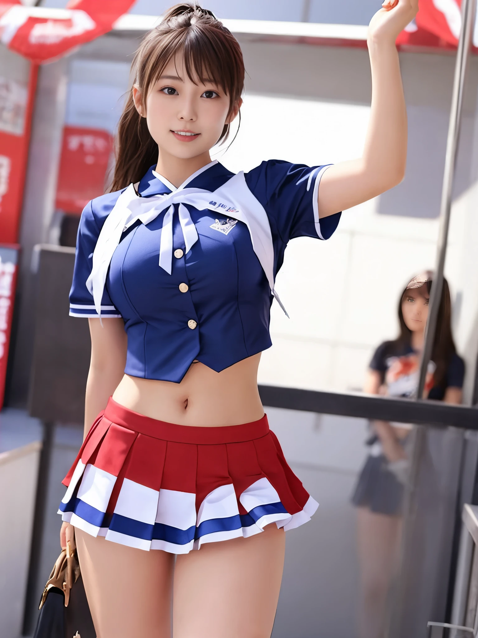 japanaese girl、Girl in her 20s、perfect body type、Transparency、Colossal tits、Cheerleader Uniforms、hposing Gravure Idol、Colossal tits、shiny thighs