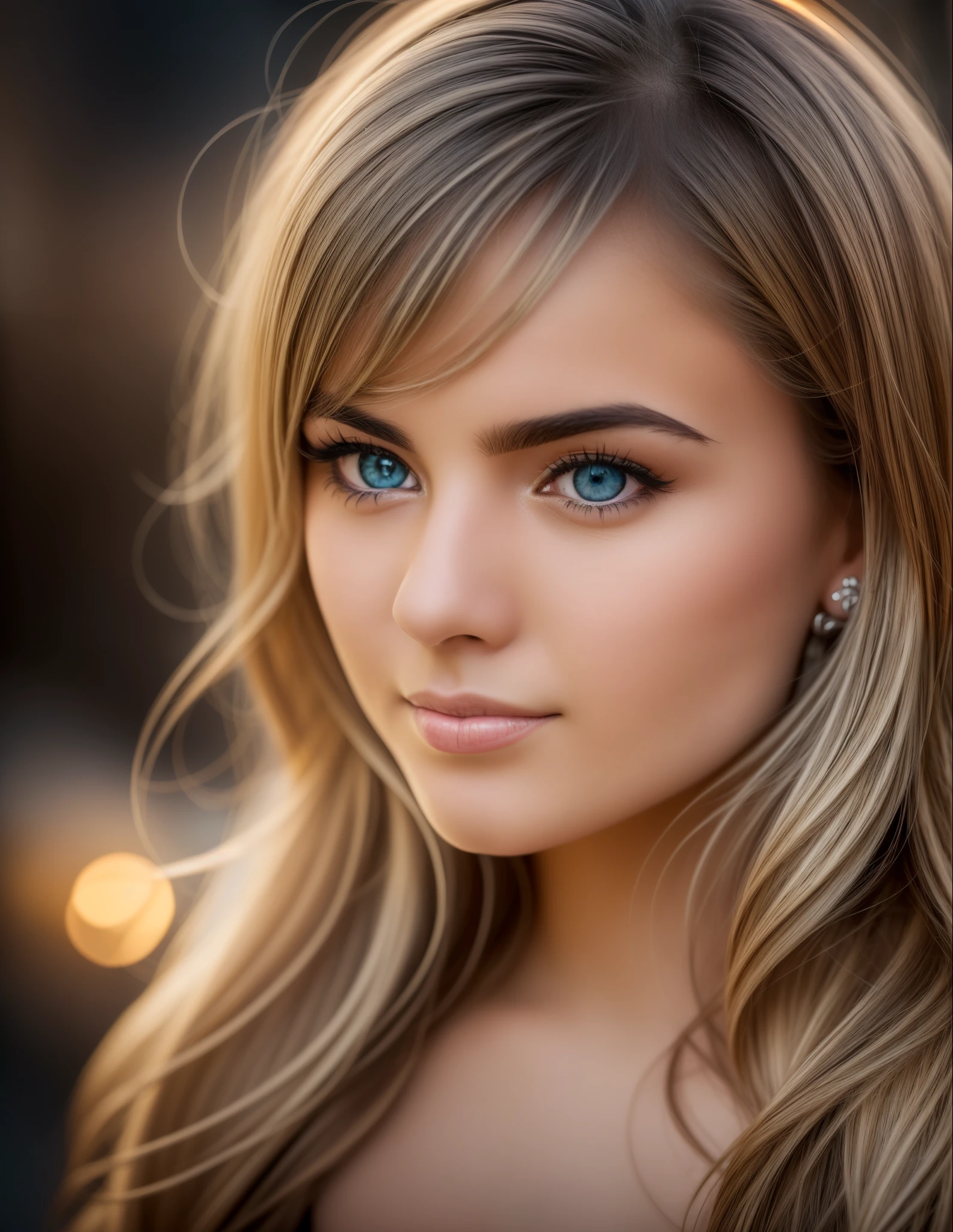 (selfie shot, from above: 1.4), (half-body portrait: 1.4), 24-year-old blonde (blue-eyed woman) walking in a bar RAW uhd portrait photo, natural breasts,ukrainian flower headband, sunflowers, city background at night, (yellow sundress), (crack), detailed (texture!, hair!, shine, color!!, flaws: 1.1), highly detailed glowing eyes, (looking at camera), specular light, dslr, extreme quality, sharp focus, sharp, dof, Film grain, (centered), Fujifilm XT3, crystal clear, center of frame, cute face, sharp focus, street lamp, neon lights, bokeh, (dark light), low key, night, (night sky ) detailed skin pores, oil Dark skin, brown, complex eye details, --auto --s2