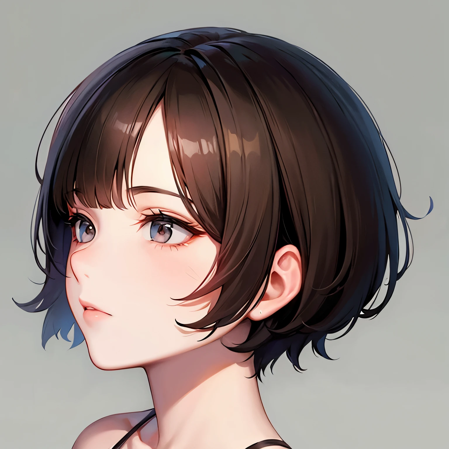 1 boy,short detailed hair,brunette color hair,head portrait