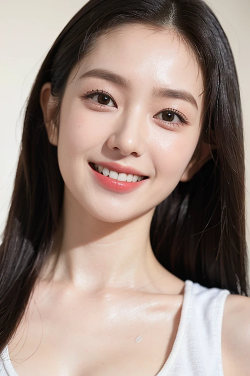 Seed number 2671425845、seed no.2671425845 (Cute smile),(((Beautiful face))),(Cute 23 year old cute girl:1.3), raw, Colorful, Sharp Focus, Delicate and beautiful composition, Best Quality, (Realistic), High quality, Ultra Detail, (realisiticフォト), (Realistic) ,(Realistic skin), (Realistic body), (Complex Detail), (Detail skin:1.Perfect luster:0.6), (slim:1.2), (Beautiful big eyes:1.2) ,Round eyes, Detail Eyes, Pretty Face,(1girl in), (Detailed face:1.2), Realistic moist skin, Dark hair, 8?nffsw, High quality, 細いslimウェスト, Long legs, kindly smile, (Portrait), Happy expression, Beautiful lighting , Perfect Lightning, Realistic Shadows,1 girl, 独奏で, (((small head))), (((Viewers see sweaty shots of beautiful legal bodies:1.2), Cinematic Light, (finerly detailed face:1.2), (masutepiece:1.5), (Best Quality:1.2),(1 girl:1.3), (Bigchest:1.2), (cleavage), Full body, Girlish body, Curve, Details bare, Detailed beauty small face, Friendly smile, Round eyes, Black hair, thin lips, (((No makeup:1.5))) , (Realistic, photographrealistic:1.3), Detailed abs, Sexy navel, Alafed woman in athletics suit, Pose on the track, Sporty physique, athletic bodies, Japanese Models, sexymodel, wearing track and field suit, Sporty,、Japanese actress Asami Mizukawa、Transparent beautiful skin、Cool impression with long eyes、speak slowly and carefully、hidden core strength、Black hair suits you、Makeup that is not too flashy、Makeup looks natural too、Beautiful posture、a small face、The nasal muscles are passing through、The corners of the mouth are higher than the width of the head、Less than one third of the vertical width of the face、The border between the eyebrows and the base of the nose is deeply concave、The distance between the left and right eyes is、、、、narrower than the width of one eye、distance between eyes and eyebrows、Narrower than one vertical width of the eye、The outline is、Oval or long type、The shape of the jaw resembles an upside down 、Hairstyles、natural one-len、(masutepiece, top-quality、high-detail:1.4、Very attractive beauty、Add intense highlights to the eyes、Look firmly at the camera:1.4、A beautiful woman full of charm、Ideal ratio body proportions、Perfect Anatomy、Lustrous hair、lipgloss),1girl in, 独奏, Light brown shiny hair, realisitic, looking at the viewers、Tilt your head slightly、 唇はlipgloss,big eye、Lashes、The face is a little red、Embarrassing)、((Put very strong highlights in your students、gazing at viewer、Very beautiful beauty、Put your ears out、long neck、little smiling、Beautiful teeth、Open your mouth and smile、Heart-shaped pupil))、28 year old、Very cute supermodel、