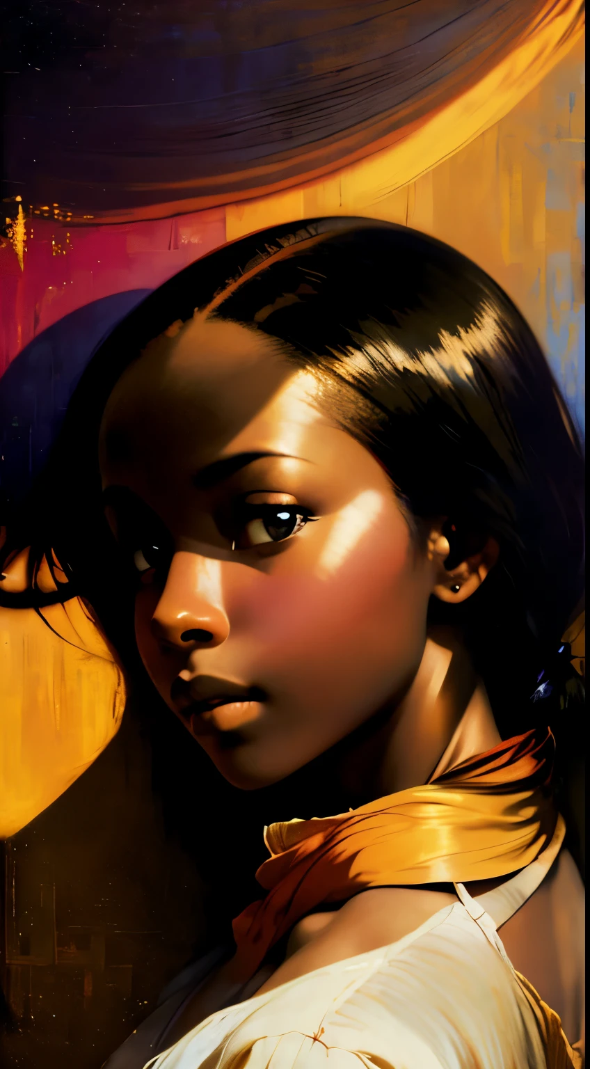 pintura 2d de rei de pele negra com coroa de ouro em parede de tijolos --auto --s2