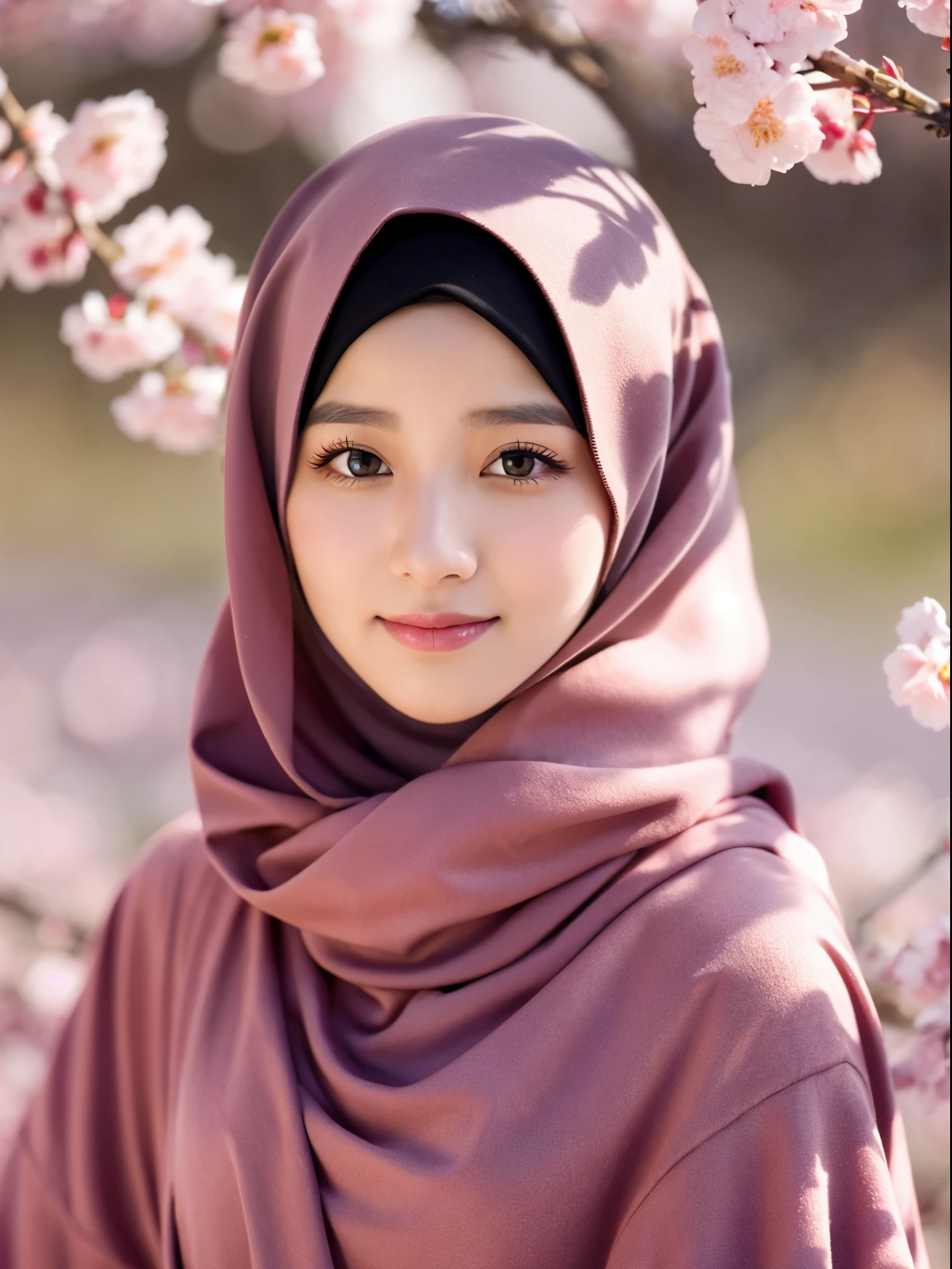 hijab, cherry blossom