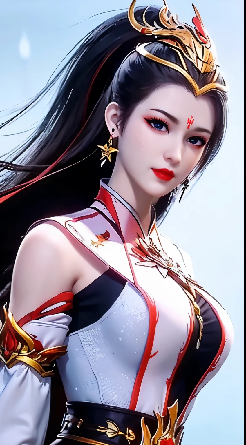 "1 Beautiful girl in traditional clothes, Elaborately sewn slender red and white silk dress, Low-cut shirt, low slit, Long black hair and bangs, The most meticulous、最The beautiful发饰, Create the most beautiful and flawless face, ((dark circles pupils:0.8)), 非常The beautiful眼睛, Big round eyes:1.1)), Beautiful and detailed makeup eyelashes, High nose, 耳Nipple Ring, small red lips, rosy face, Clean face, flawless and beautiful face, optic滑白皙的皮肤, ((: 0.9)), blooms, ((The chest is large and round: 0.9)), ((super tight: 1.2)), ((: 0.8)), The beautiful, Slim petite body, ((big breasts thin waist: 0, 9)), 一个The beautiful女孩的上半身, , Fishnet socks colors are coordinated according to the garment, 8K photo, super high qulity, Surreal, 10x super pixels, actual photo, dark studio, The background is bright, two-tone optic, (highdetailskin: 1.2), 8K uhd, soft optic, high qulity, volumetric optic, actual, high res photograph, optic, The best photos, Picture quality 4K, 8K, optic滑锐利, 10x more pixels, Super graphics, most actual graphics, (((Snowfall background: 1.6))), 1 girl, Alone, Alone, ((portrait direct:1.2)), Extremely sharp, super actual images."