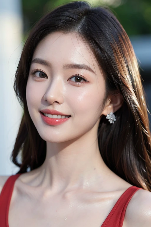 seed number 2671425845、seed number.2671425845 (Cute smile),(((Beautiful face))),(Cute 23 year old cute girl:1.3), raw, Colorful, Sharp Focus, Delicate and beautiful composition, Best Quality, (Realistic), High quality, Ultra Detail, (realisiticフォト), (Realistic) ,(Realistic skin), (Realistic body), (Complex Detail), (Detail skin:1.Perfect luster:0.6), (slim:1.2), (Beautiful big eyes:1.2) ,Round eyes, Detail Eyes, Pretty Face,(1girl in), (Detailed face:1.2), Realistic moist skin, Dark hair, 8?nffsw, High quality, 細いslimウェスト, Long legs, kindly smile, (Portrait), Happy expression, Beautiful lighting , Perfect Lightning, Realistic Shadows,1 girl, 独奏で, (((small head))), (((Viewers see sweaty shots of beautiful legal bodies:1.2), Cinematic Light, (finerly detailed face:1.2), (masutepiece:1.5), (Best Quality:1.2),(1 girl:1.3), (Bigchest:1.2), (cleavage), Full body, Girlish body, Curve, Details bare, Detailed beauty small face, Friendly smile, Round eyes, Black hair, thin lips, (((No makeup:1.5))) , (Realistic, photographrealistic:1.3), Detailed abs, Sexy navel, Alafed woman in athletics suit, Pose on the track, Sporty physique, athletic bodies, Japanese Models, sexymodel, wearing track and field suit, Sporty,、Japanese actress Asami Mizukawa、Transparent beautiful skin、Cool impression with long eyes、speak slowly and carefully、hidden core strength、Black hair suits you、Makeup that is not too flashy、Makeup looks natural too、Beautiful posture、a small face、The nasal muscles are passing through、The corners of the mouth are higher than the width of the head、Less than one third of the vertical width of the face、The border between the eyebrows and the base of the nose is deeply concave、The distance between the left and right eyes is、、、、、、、、、、narrower than the width of one eye、distance between eyes and eyebrows、Narrower than one vertical width of the eye、The outline is、Oval or long type、The shape of the jaw resembles an upside down 、Hairstyles、natural one-len、(masutepiece, top-quality、high-detail:1.4、Very attractive beauty、Add intense highlights to the eyes、Look firmly at the camera:1.4、A beautiful woman full of charm、Ideal ratio body proportions、Perfect Anatomy、Lustrous hair、lipgloss),1girl in, 独奏, Light brown shiny hair, realisitic, looking at the viewers、Tilt your head slightly、 唇はlipgloss,big eye、Lashes、The face is a little red、Embarrassing)、((Put very strong highlights in your students、gazing at viewer、Very beautiful beauty、Put your ears out、long neck、little smiling、Beautiful teeth、Open your mouth and smile、Heart-shaped pupil))、28 year old、Very cute supermodel、