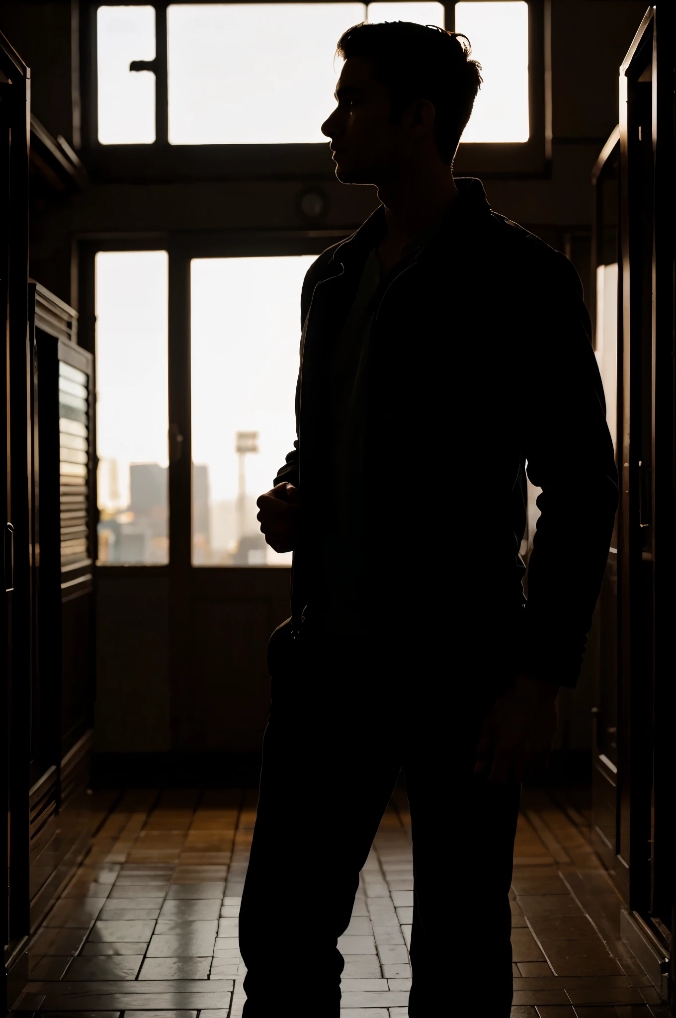 The silhouette of a man
