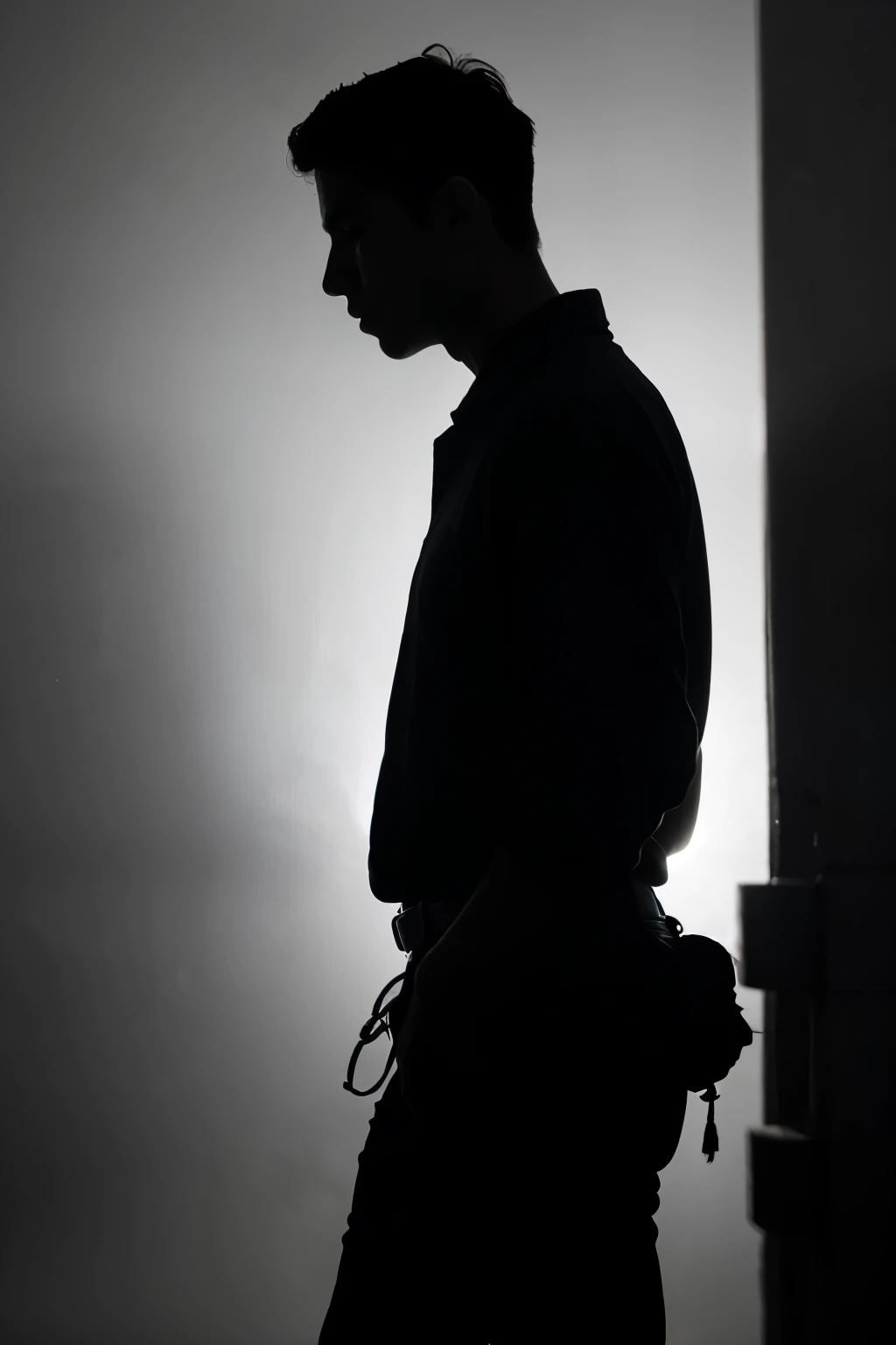 The silhouette of a man
