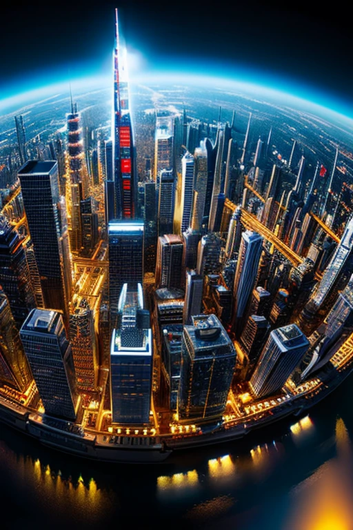 a model of a city made out of legos, by Kristian Kreković, kinetic art, dyson sphere in space, heavy vignette!