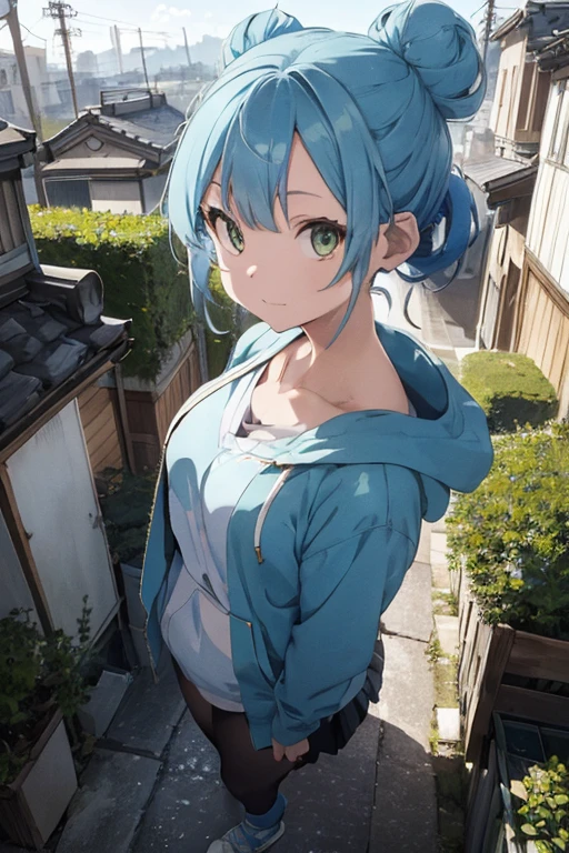 miku hatsune,ers old,hashikuji mayoi,a school bag,School route,Looks Back,Colossal tits