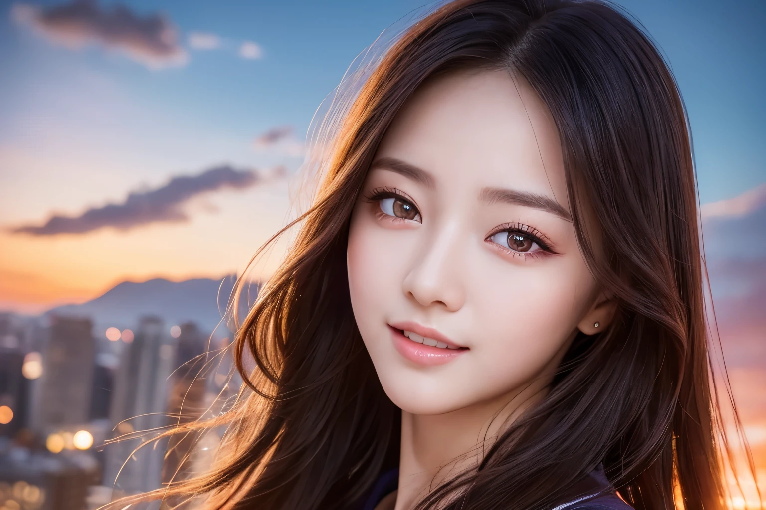 outdoor, beautiful sky, twilight, kids, full body, boy and girl, older sister and younger brother, smile, beautiful face, double eyelids, long eyelashes, glowing eyes, highly detailed eyes, highly detailed pupils, highly detailed face, asian girl, masterpiece, 8k quality,