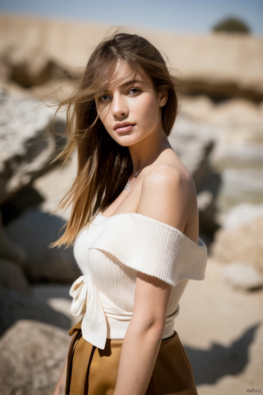 "Un portrait en gros plan d'une jeune femme dans un style de nu artistique, mettant l'accent sur l'expression du visage, la douceur des traits et la texture de la peau. The lighting is soft and natural, and the arrival plan is flowing and neutre, pour focus toute l'attention on the face and the models' faces."