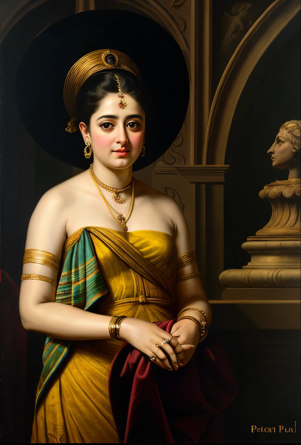 Looks like Anushka Shetty, Masterpiece, Best quality, high clarity eyes, beautifully styled hair, critically flawless,sharp picture, Full portrait, High pixels, perfect face, perfect eyes, beautiful face, perfect hands,perfect fingers, in Peter Paul Rubens style, by Peter Paul Rubens, baroque style, acrylic on canvas, highly detailed, description: "Create a nymph inspired by the tales of Greek or Roman mythology, embodying the essence of a natural element or location, and possessing a unique ability or trait that sets her apart."