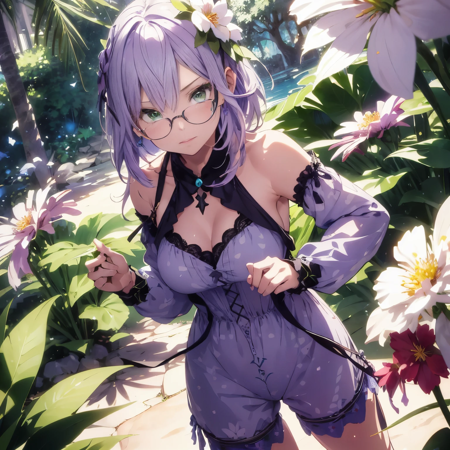 Ultra-detailed,、Extremely detailed、Light purple hair、green colored eyes、eye glass、absurderes、hight resolution、Ultra-detailed細、(1girl in:1.3)、
Romper
、kaleidoscopic imagery、Symmetrical pattern、Vibrant geometric design、optical 、ダイナミックコンポジション
Romper
、pantomime art、silent storytelling、visual narratives、遊ぶ
Romper
、Blooming flowers, the scent of colorful petals、nature's bounty、vibrant gardens、idyllic scenery