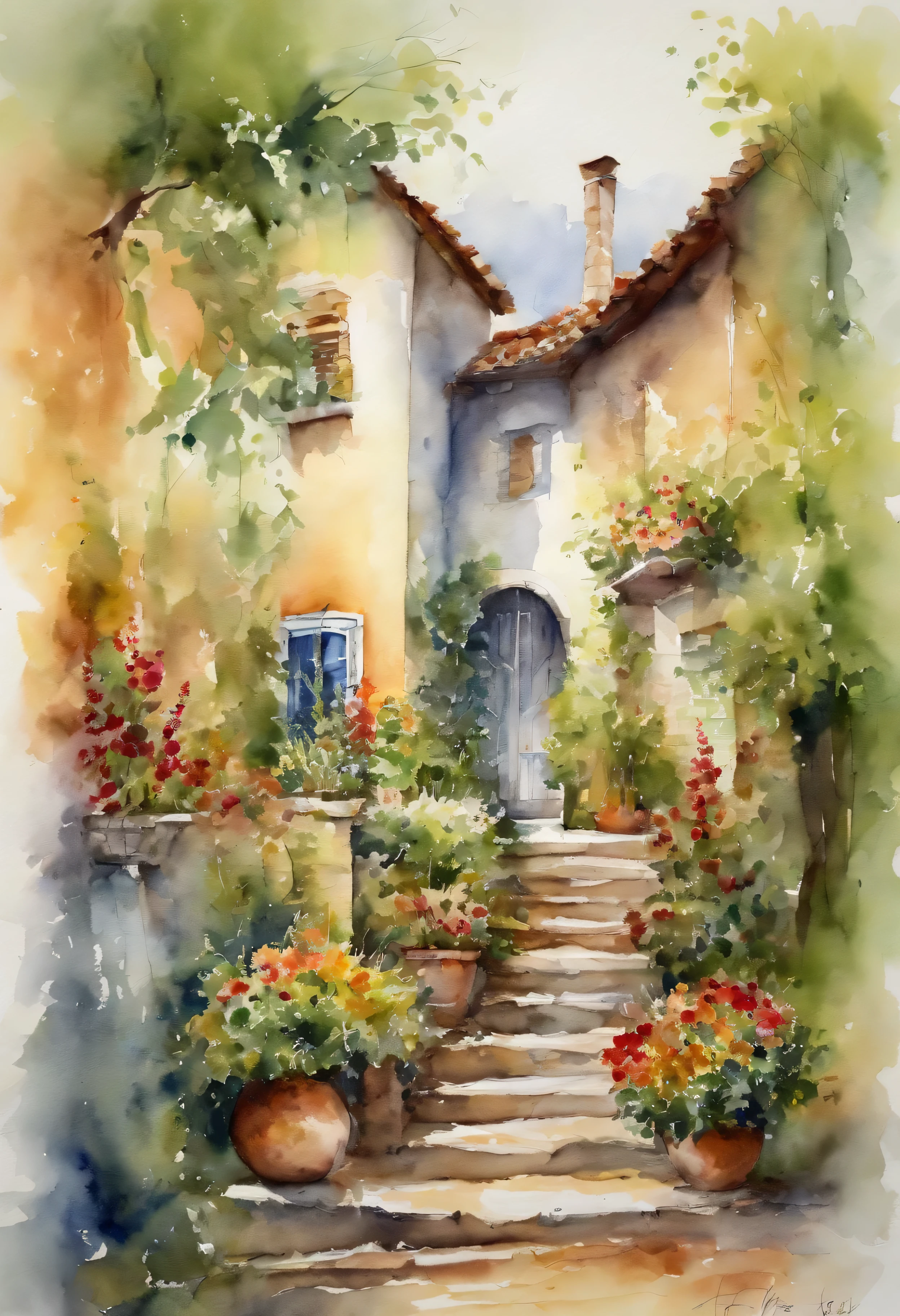 3-storey white building Warm Garden