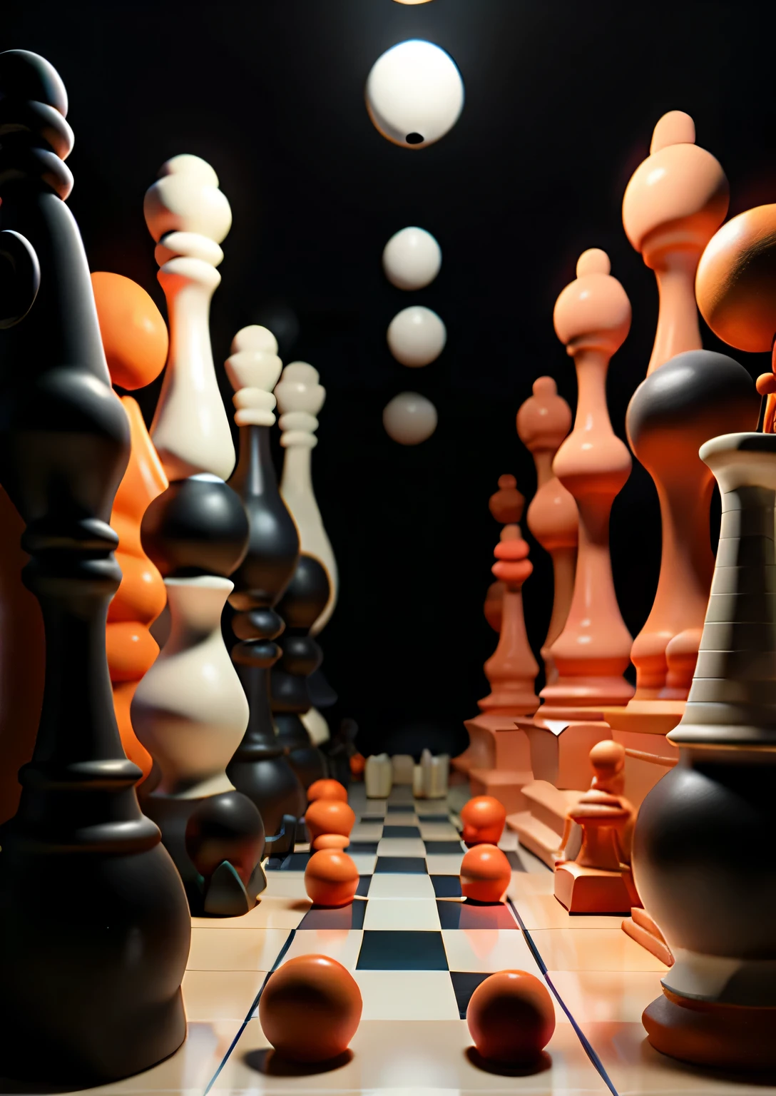 board game scene，There are nopan，Chess pieces，nopan，branding，close up，桌面上有游戏branding,c4d，k hd,电影灯光,strong contrasts,Best quality at best,tmasterpiece,