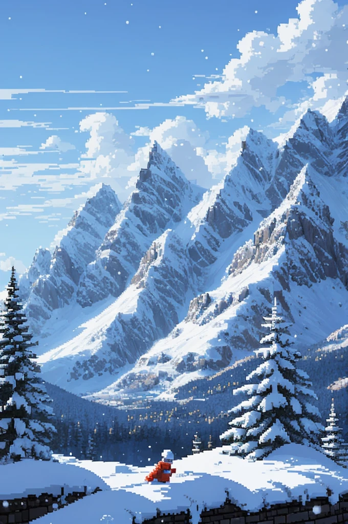 pixel art,snow country