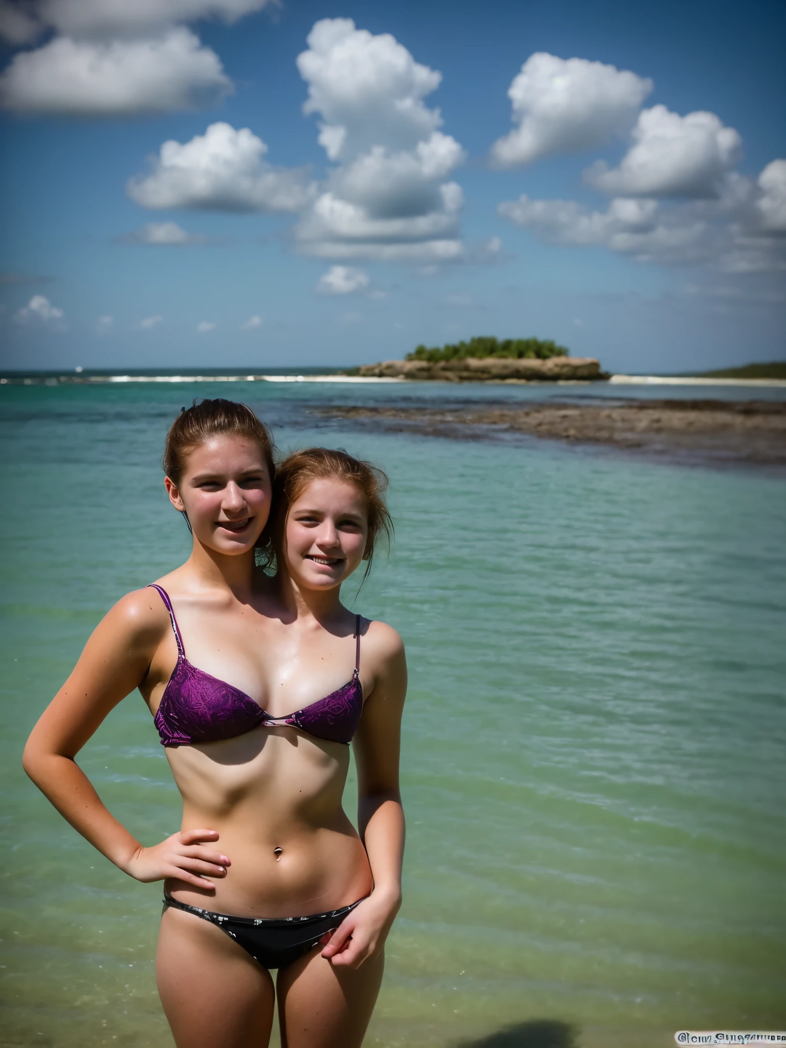 2heads, two headed girl, (a  girl and a 14 year old (a redhead and a brunette:1.2)