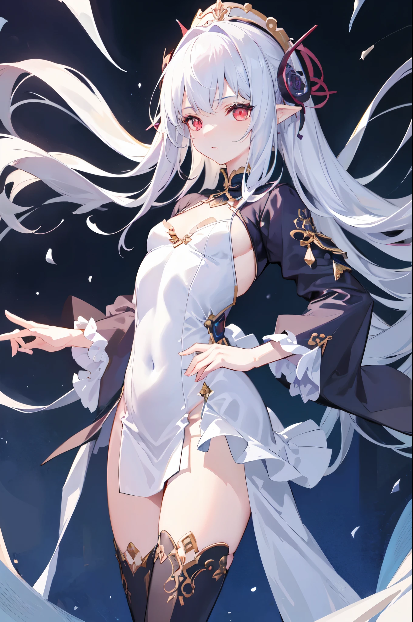 (超高分辨率, realisticlying, actual, Best quality at best, realisticlying), (8K, 原始photore, Best quality at best, tmasterpiece), (NSFW)), (フォトンマッピング, ラジオシティ, physically-based renderingt, automatic white balance), tech sense, quality, tmasterpiece, illustratio, CG, unified, the wallpaper, offcial art, Amazing Cleavage, finedetail, very delicate beautiful, The is very detailed, Focus sharp, rich background, vague background, (Real Human, photore), (highdetailskin, Visible pores close-up))), ((small)), Her body towers over you, At least twice your height, com longo, spiny arms, and ends with dozens of twisted tentacles. Her face is a mass of tendrils, Her sparkling red eyes look down at you with an amused expression. Know that she has great power and wisdom, Her presence makes you feel scared.. Her long, Slender fingers bent, Revealing sharp claws extending from each tip. , There's something undeniable about her, A dangerous beauty,Even if it fills your mind with fear,Will also attract you.