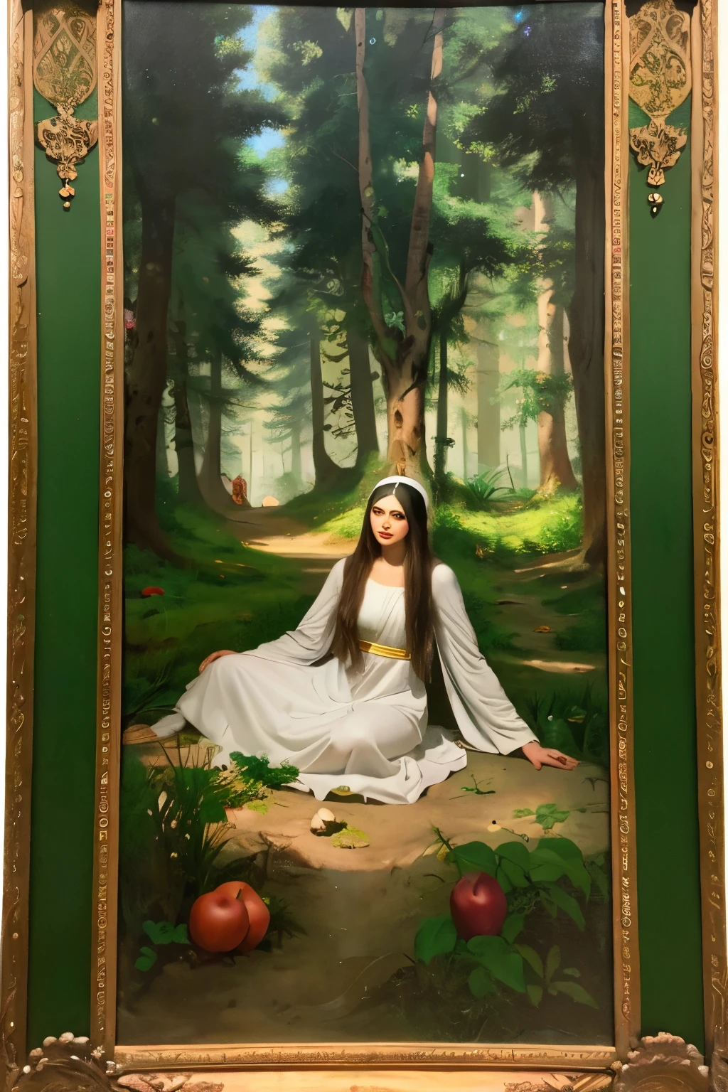 Man's Tattered Religious Painting Forest Forbidden Fruit
