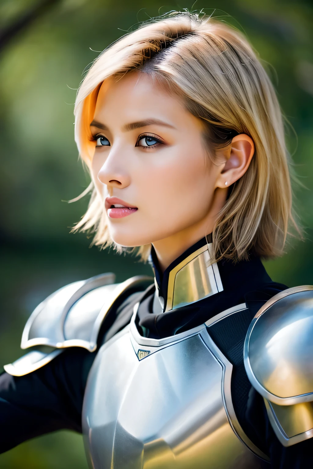 (top-quality,8K,masterpiece),
Shot from the waist up,
Niō Standing,has a fine sword,Luxurious decoration,
Very beautiful Caucasian woman,Very beautiful face,face perfect,A detailed face,30-years old,(A detailed eye,Detailed lips,lipgloss),
so short hair,a pixie cut_boyish,a blond,
全身Wearing armor( (armor:1.2),とても精密なarmor,
Old castle,