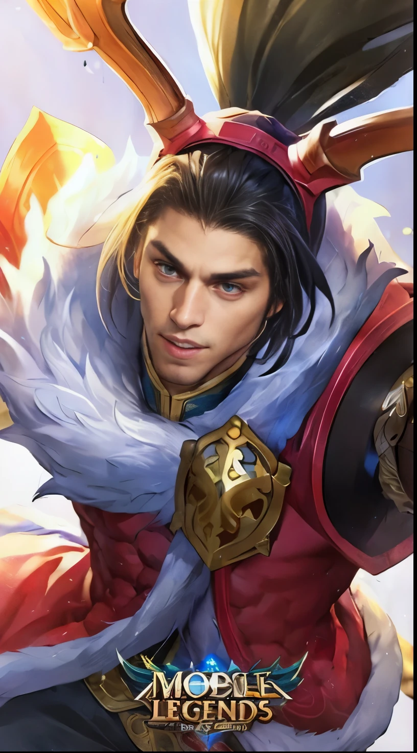 (Intricate Details, Masterpiece, Best Quality, High Resolution, 8k), (1man), (male:1.2), detailed eyes,finely detailed face, toned body, masculine appeal, commanding presence, bulging biceps and triceps, well-developed quadriceps and hamstrings, light skin,  portrait, solo, half shot, detailed background, detailed face,finely detailed background, Depth of Field, VFX