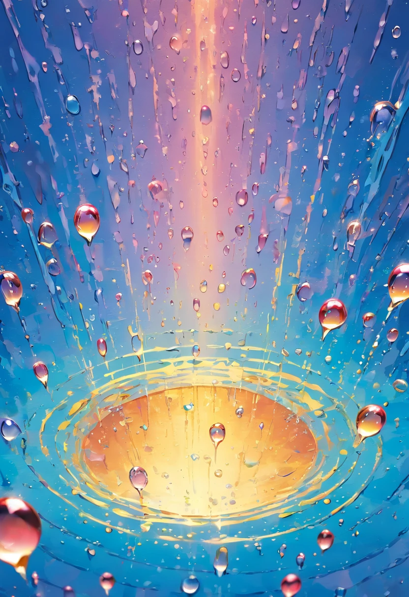 an abstract shot of water droplets on a vibrating surface, with multiple droplets creating unique and unpredictable patterns, showcasing the chaos and beauty that arises from the influence of vibration on water