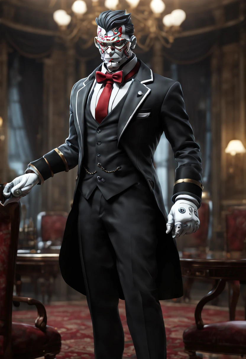 cyborg butler, by Ivan Plush, enhance, intricate, (best quality, masterpiece, Representative work, official art, Professional, unity 8k wallpaper:1.3)