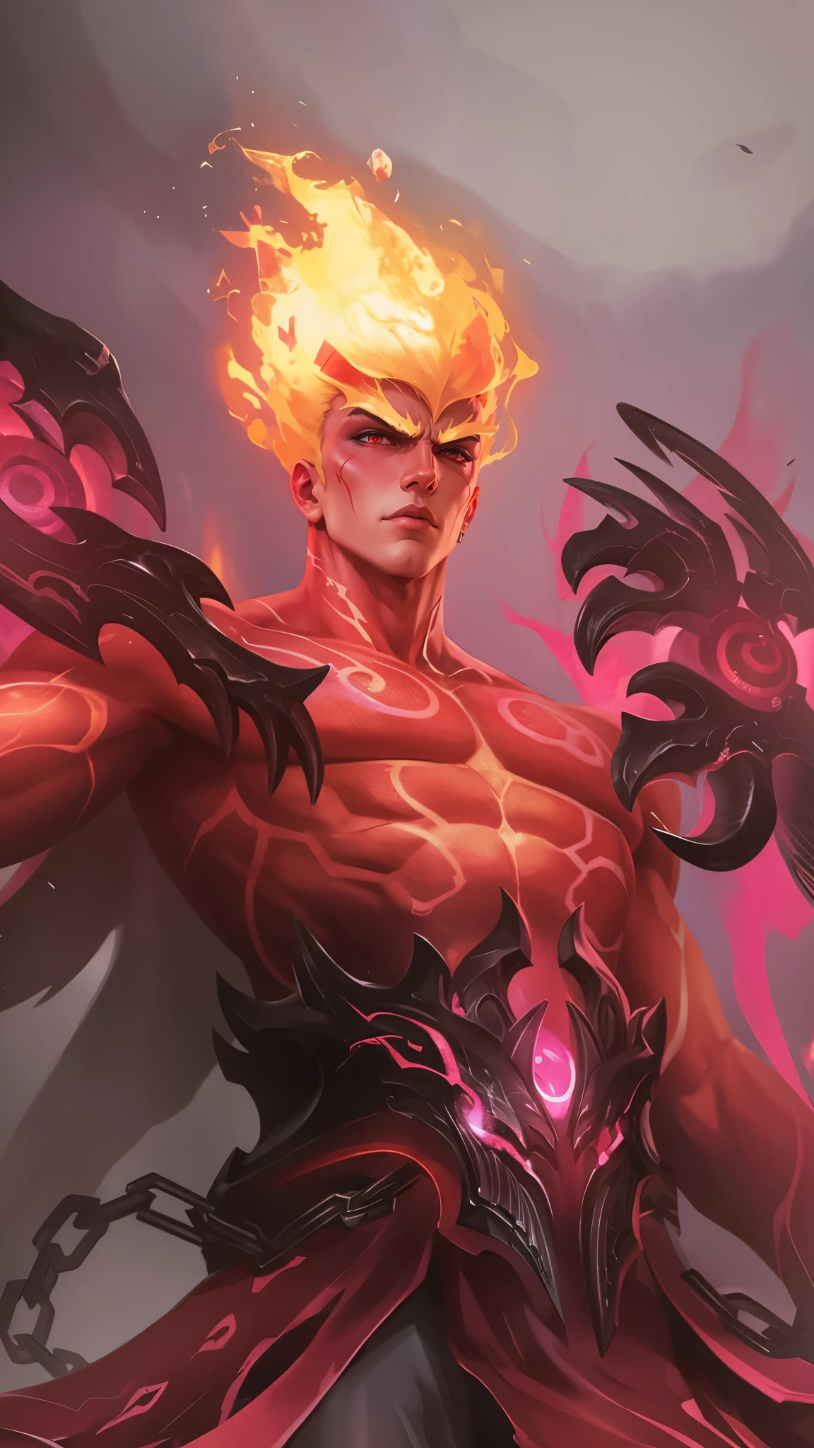 Anime villain, realistic, 1 boy, cool, heandsome, 8k quality, red eyes, red face