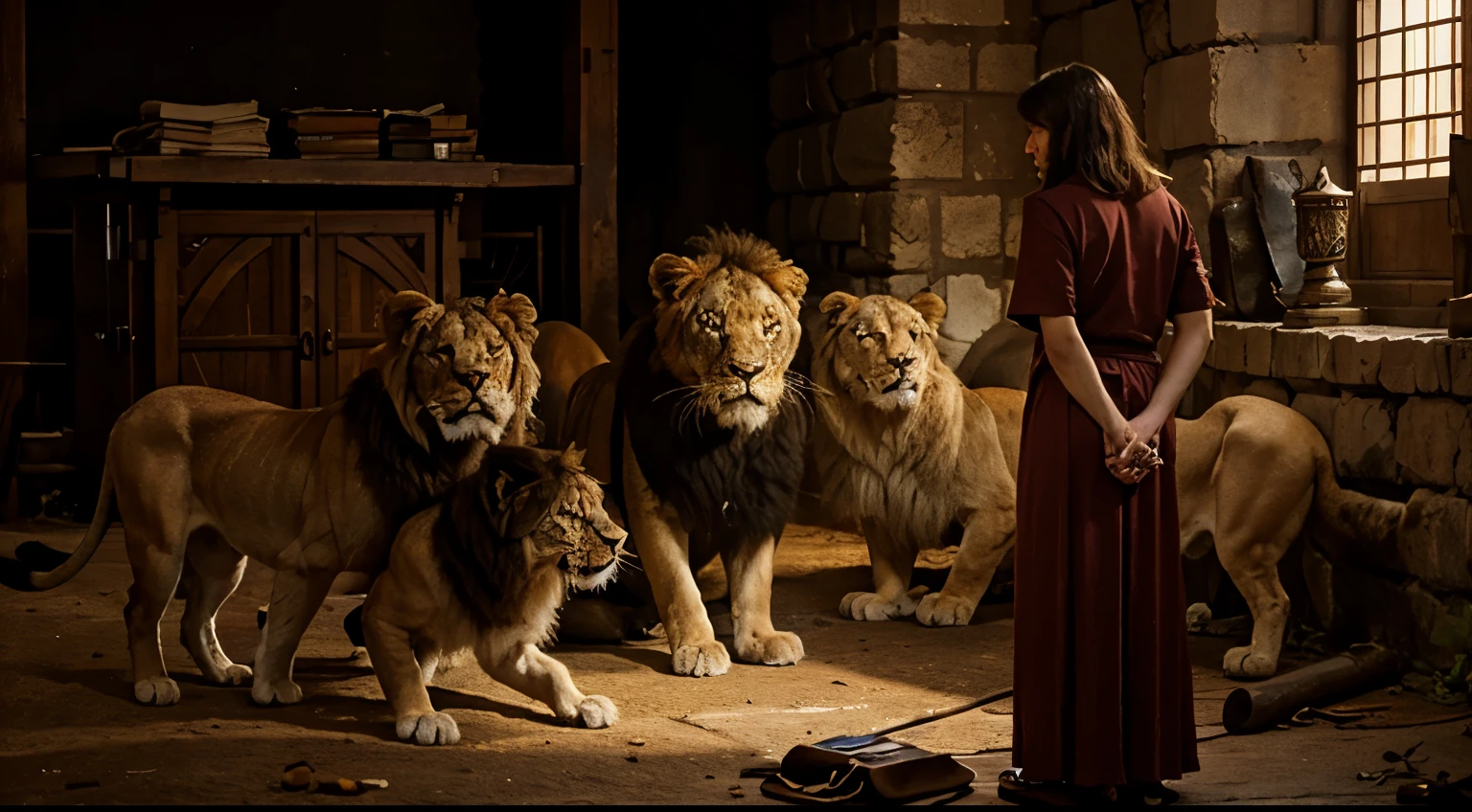 Daniel homem, In the lion's den.biblical story, era antiga