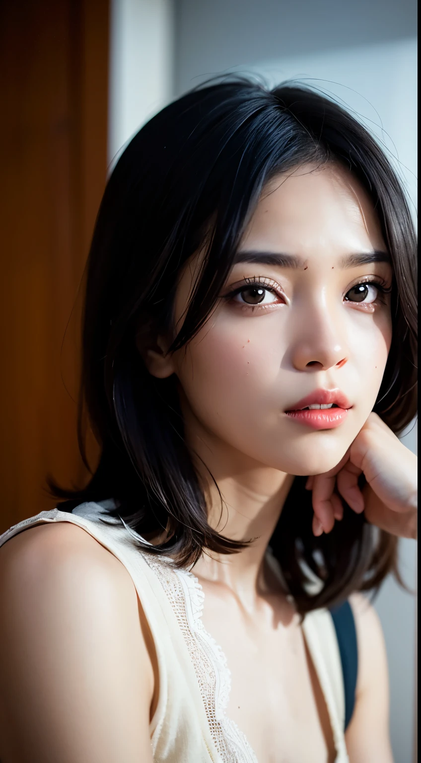 (Lagos:1.5), a closeup, masterpiece, top-quality, raw, Photorealsitic, faces, incredibly absurdness, beautiful a girl, cute little, shorth hair, depth of fields, hight resolution, ultra-detailliert, fine detailed, ighly detailed, ighly detailedな目とfaces, Sharp pupils, Realistic pupils, foco nítido, Cinematic lighting