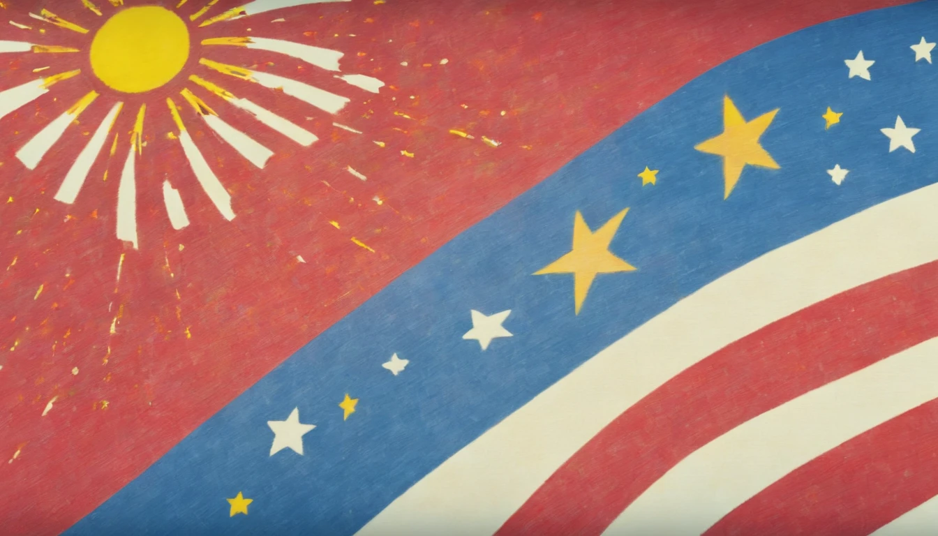 a detail shot of the USA flag, focusing on the stars or stripes, highlighting the intricate design and texture of the fabric