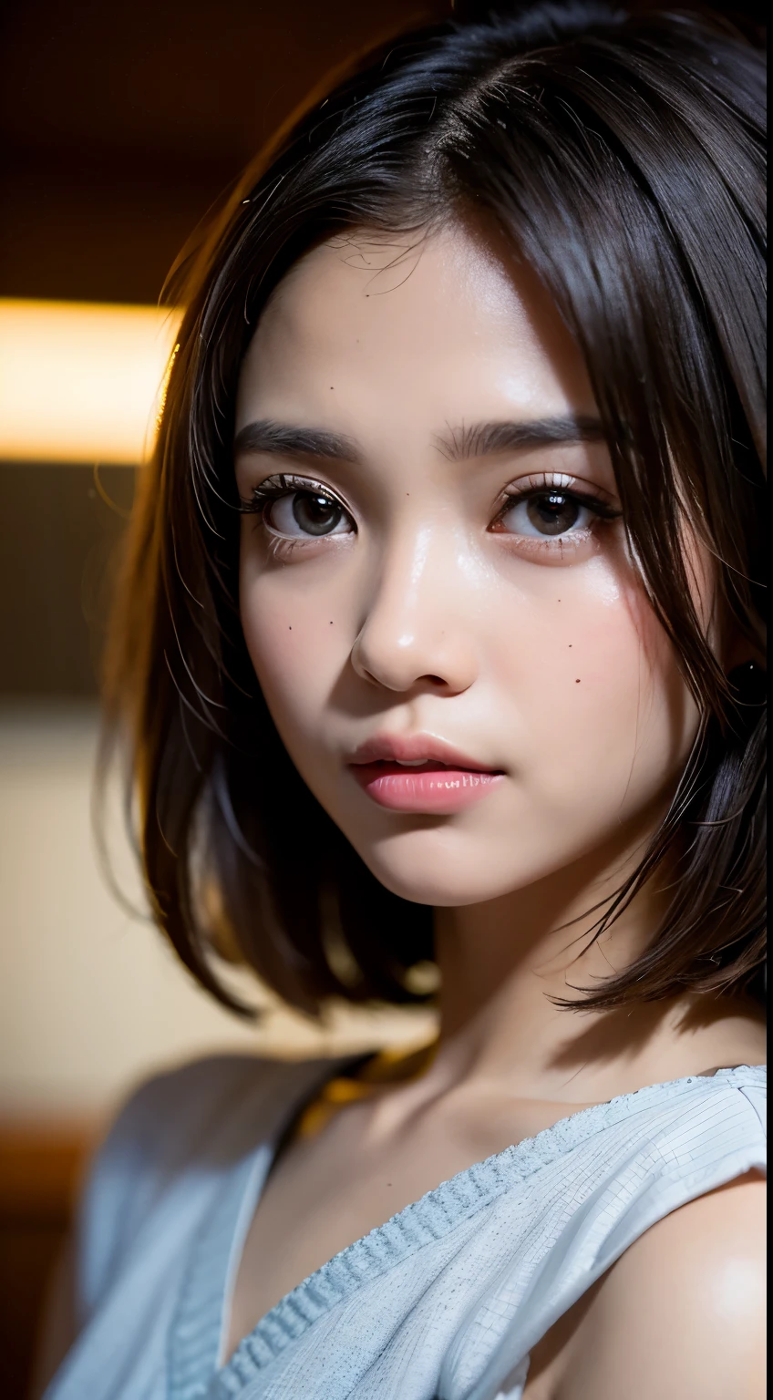 (((masterpiece, highest quality, Super detailed))), 1 female, (((very thin body))) , (((length, thin legs))), (((black short hair, thick and fluffy bangs ))), (((highly detailed face))), cosmetics free, small, thin nose, small thin mouth, (((Very sharp focused eyes))),  Japanese,  beautiful face, (lifelike face),  beautiful hairstyle, realistic eyes, fine and beautiful eyes, (real looking skin), beautiful skin, charm, Photo shoot that recreates Tim Burton&#39;How the world sees it、The mysterious bunny girl style is also one of the highlights..。Victorian pink bunny girl style、Rabbit ears headband,Design using Gothic elements&#39;You can also create spooky and unique hairstyles....。High resolution、Capture every detail clearly、,、Use a bright and vibrant color palette。As background:、Carefully selected mysterious and fantastical cityscapes and locations that appear in the work..、Image created in collaboration with Tim Burton&#39;Distinctive dark shadows and strange details。.。sculpture installation