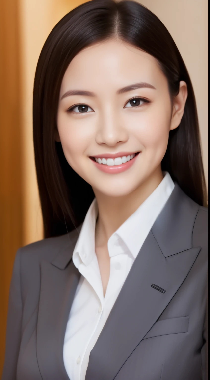 The face is a hostess、Clothes are business suits、hiquality、A hyper-realistic、healthy、Smiling expression、Slender perfect figure、Japan beauties、beautidful eyes、face perfect、Beautiful skin、Whiteboard background