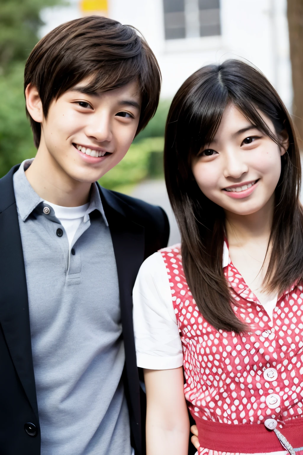 Japanese agers with nice smiles,male people,two people