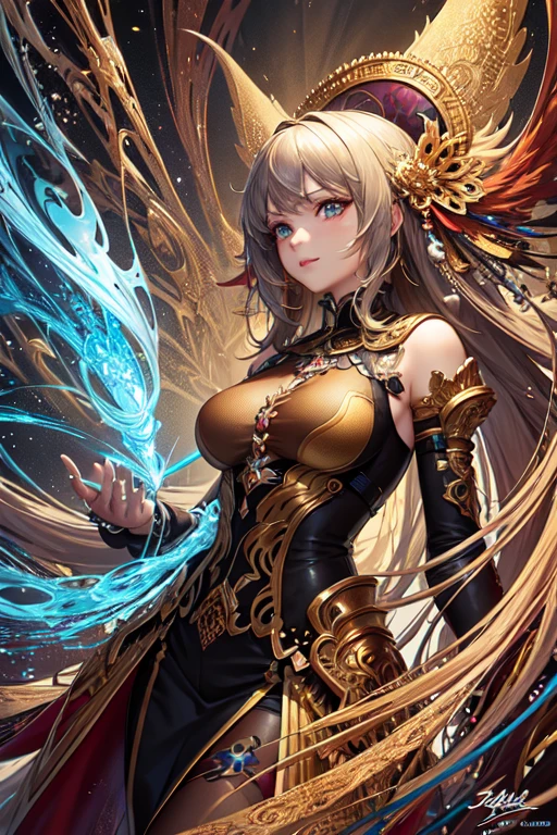 (masterpiece, top quality, best quality, official art, beautiful and aesthetic:1.2), (1girl), extreme detailed,(fractal art:1.3),colorful,highest detailed