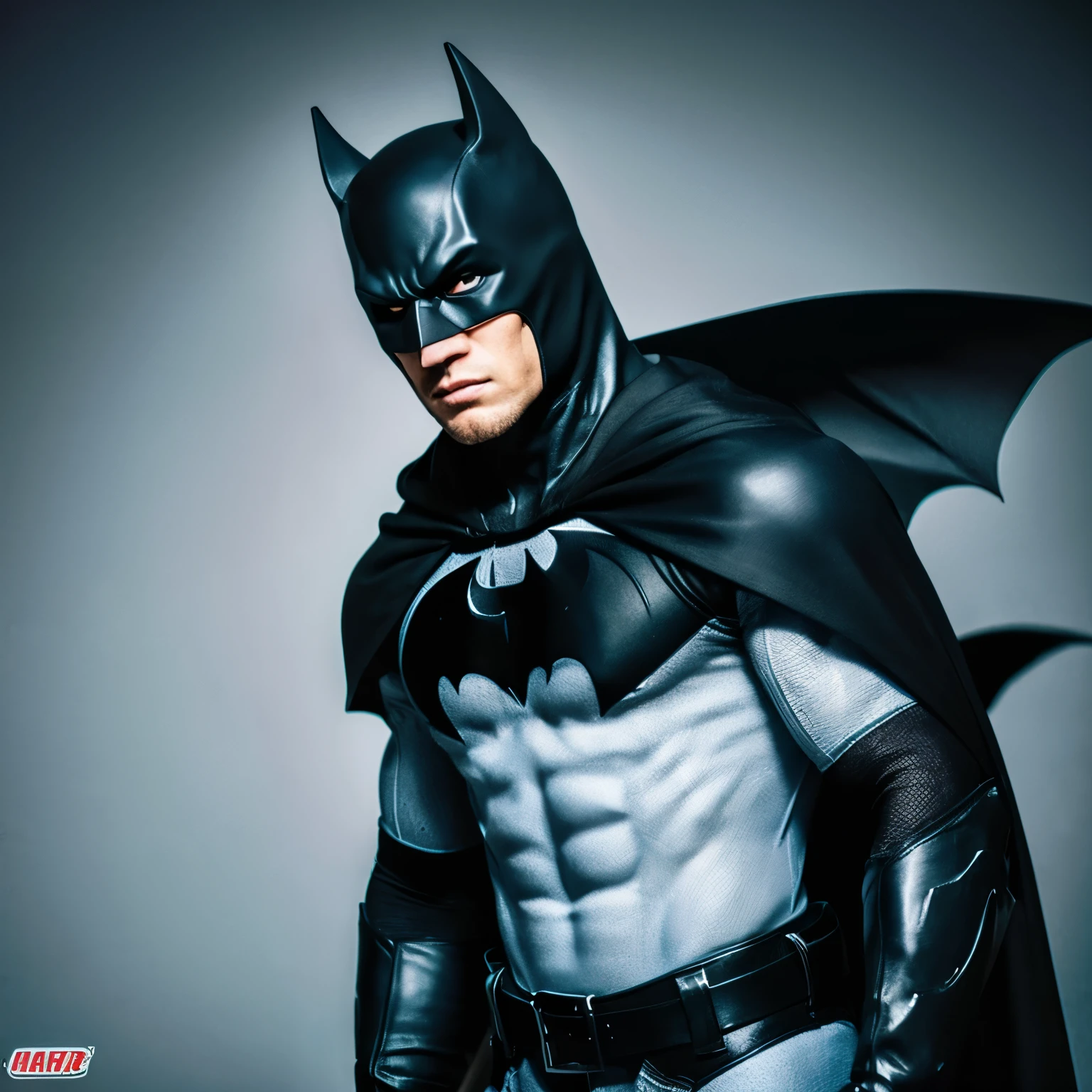 Papel de parede, batman, ultra musculoso , sombrio,nevoeiro,batmovel,qualidade alta, 4k, realismo,roupa de combate