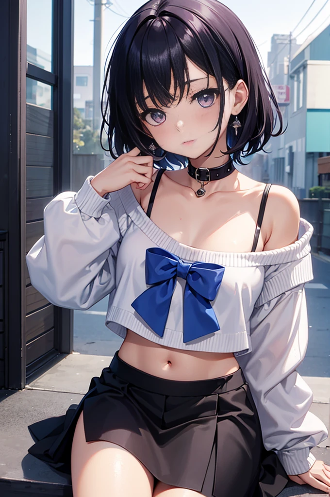 masterpiece, best quality, highres, beautiful face, (solo, 18yo),
sit on chair, (night, cafe:1.4)
BREAK black hair, shiny hair, (mannish extra short haircut, side parted, side undercut:1.5),
tsurime, pink eyes,
(flat chest:1.6), (scrawny), (pale skin:0.8), (shy:1.3),
BREAK (school uniform), (white collared shirt, plain pattern shirt, short sleeves:1), (unbuttoned, button gap:1.2), (open clothes:1.3)
BREAK (black and grey plaid pattern skirt:1.2), (pleated skirt, miniskirt:1.2),
BREAK (pink lace panties), (visible top of panties:1.3), (bulge crotch:1.5)
BREAK (pink lace bra)