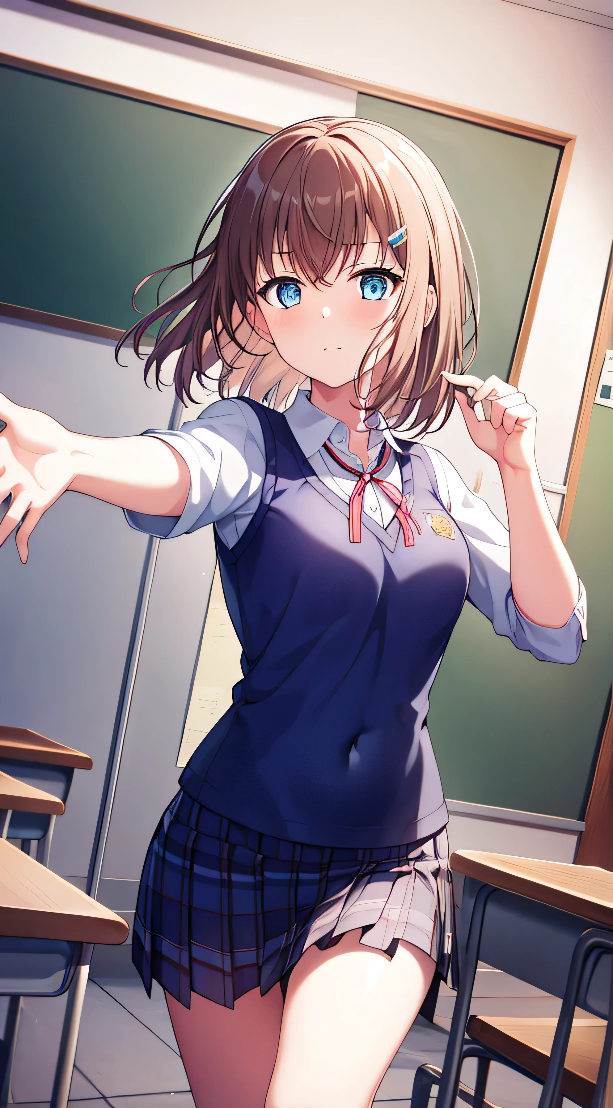 1 girl, , Alone, a skirt, The shirt, blue_with eyes, disease, bigger_, the hair_Decorative style, The white_The shirt, lookingat_Shown in_peeking at the viewer, navel, pleShown ined_a skirt, Shown in室内, Black_the hair, schools_校服, the hairclip, awas_Clothes are, face flushed, the hair_between_with eyes, lShown ing_the sleeve, through bangs, sweShown iner_vests, blackboards, There is a collar_The shirt, blue_a skirt, ‎Classroom, Lower bust, The No_the good, beaks_catch, stomach, awas_The shirt, blue_disease, bblurry, Clothes are_lifted up, 荷兰banya_banya, Ed_Shown in_own_, short_the hair, cowboys_shooting, , schools奥, scantily clad, everlasting, bblurry_Background with,