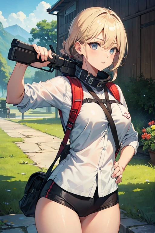Survival Games Beautiful Mature Woman Shoot with a gun