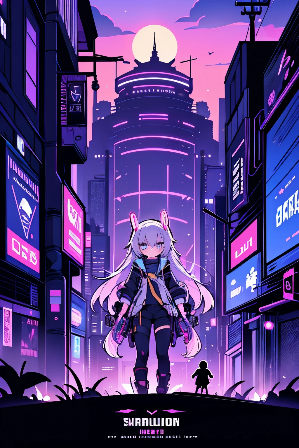 (((cyberpunk bleak bleak bleak dark black black black bleak gray))), (vintage vhs), (crt screenshot), (((dark scene))), (((dark cloudy scene))), (((angel's egg anime))), (((serial experiments lain anime))), (((dystopian basement scene))), (((unlit nighttime scene))), (((dark abandoned cyberpunk glowing screens lab house))), (((solemn black anthro kemono furry rabbit kommisar gestapo officer fighter with uniform and tall bunny ears exploring old computer screens))), (((cyberpunk dystopian headquarters filled with glowing computer monitors and red screens))), anime black rabbit gestapo with futuristic hair and piercing glowing eyes and tall bunny ears commander, anime art, anime aesthetic, (((old electronics in background cel art))), kemono anime rabbit man, wearing cybernetic bunny ears, angry male fighter --v6