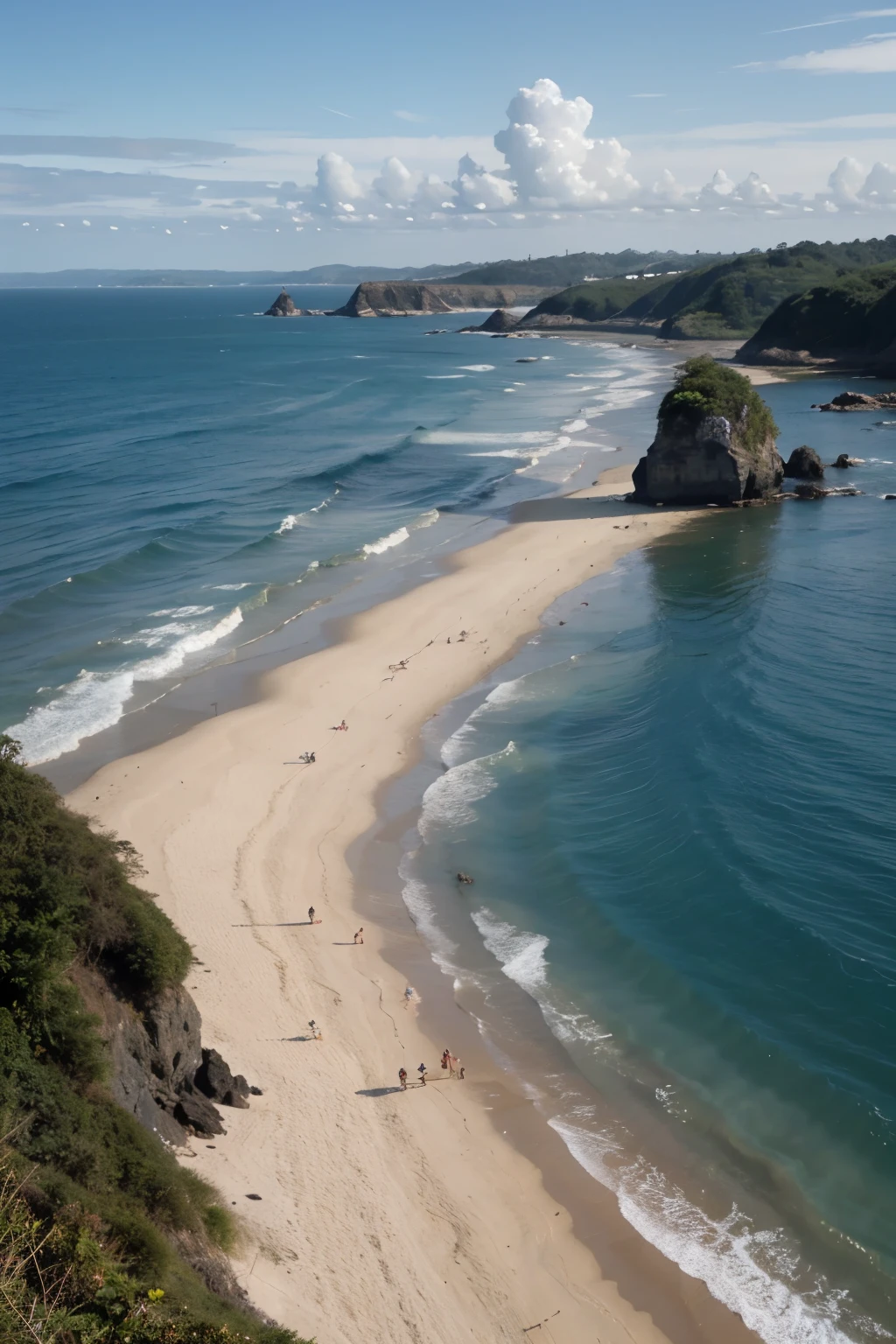 imagem de uma praia linda com ceu azul estrelado