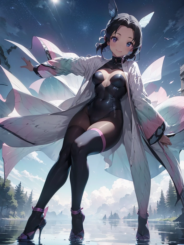 (Full body:1.5),(Looking at Viewer:1.4),(anatomy correct:1.3),(In paradise for the day:1.3),(wearing high heels with pointy toes, and Female super hero Full body Suit:1.3), (sexyposture:1.3),(in pink|amarelo|Blue color|in green|red colored|missing white color|purpleish color|gray age|Skin color 1.4),(Accurate and perfect face:1.4),(Clothing luster:1.25),(Skin reflection:1.25)Shallow laughter,,hyper HD, Ray traching, reflective light,Structurally correct, awardwinning, high detal, lightand shade contrast, Face lighting,cinmatic lighting, tmasterpiece, super detailing, hightquality, high detal, best qualtiy, 16 K,High contrast,