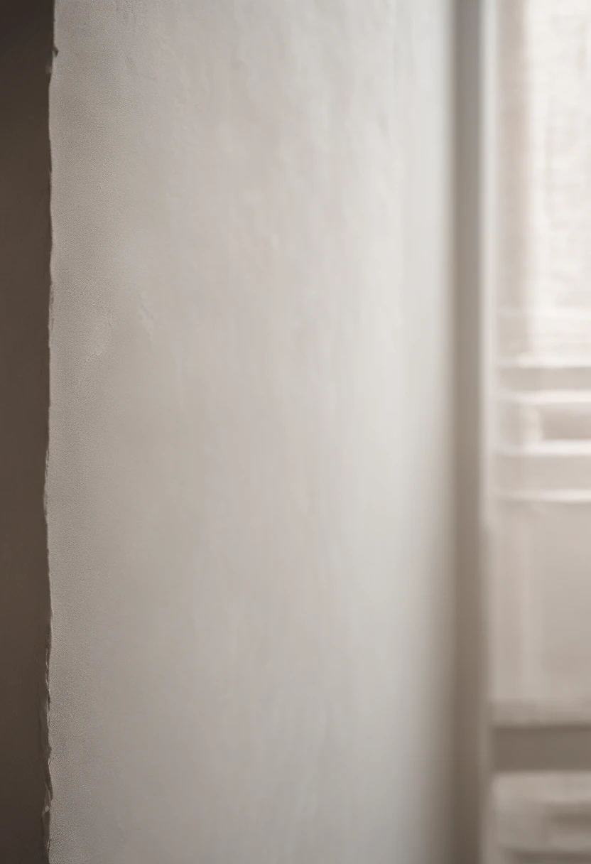 An aesthetic photo of a plastered wall, with its smooth and subtly textured surface, highlighting the clean and minimalist aesthetic of plaster in shades of white, cream, or light gray