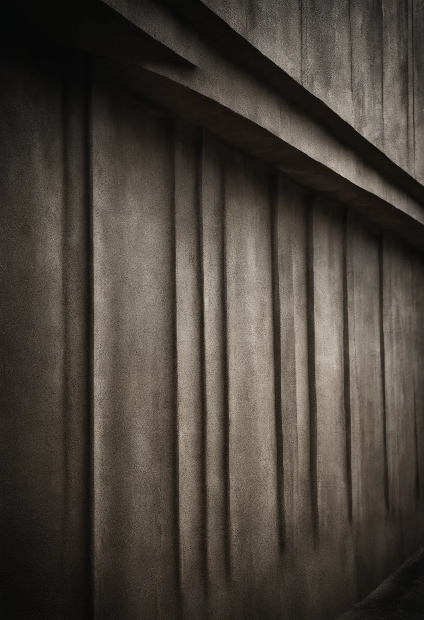 A high-definition image of a concrete wall with large, deep grooves or imprints, creating a bold and dramatic texture that adds depth and visual interest to the space