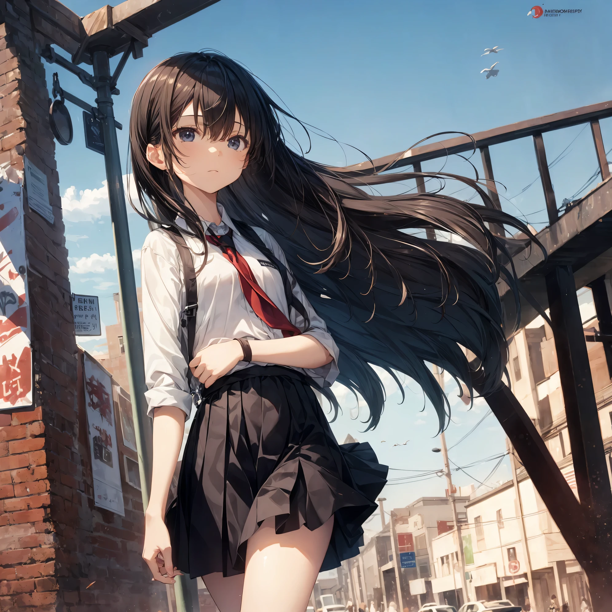 Super high quality by the art god, Ultra-detailed, High resolution, Shinkai Makoto style, anime moe art style, best anime 8K konachan wallpaper, Pixiv Contest Winner, Perfect Anatomy, BREAK,(Please draw a sleepy girl going to school alone.. ),BREAK, a hyperrealistic schoolgirl, (Solo,Lori,,13yea:1.3),Full limbs, complete fingers,a junior gynous attraction, (Very short hair), hair messy, flat chest, Small butt, groin, Small eyes,Beautiful detailed black eyes, Well-proportioned iris and pupils, disgusted eye, High resolution detailed hair, School uniform, Skirt, On the way to school. BREAK,Ultra-detailed細なスキン, Best lighting by famous artists, 8K, Illustration,