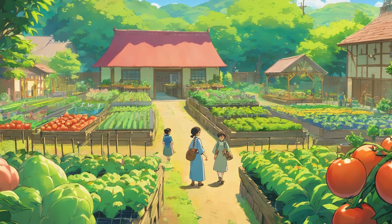 An image capturing a community garden orm, showcasing sustainable agriculture practices and the importance of local food production