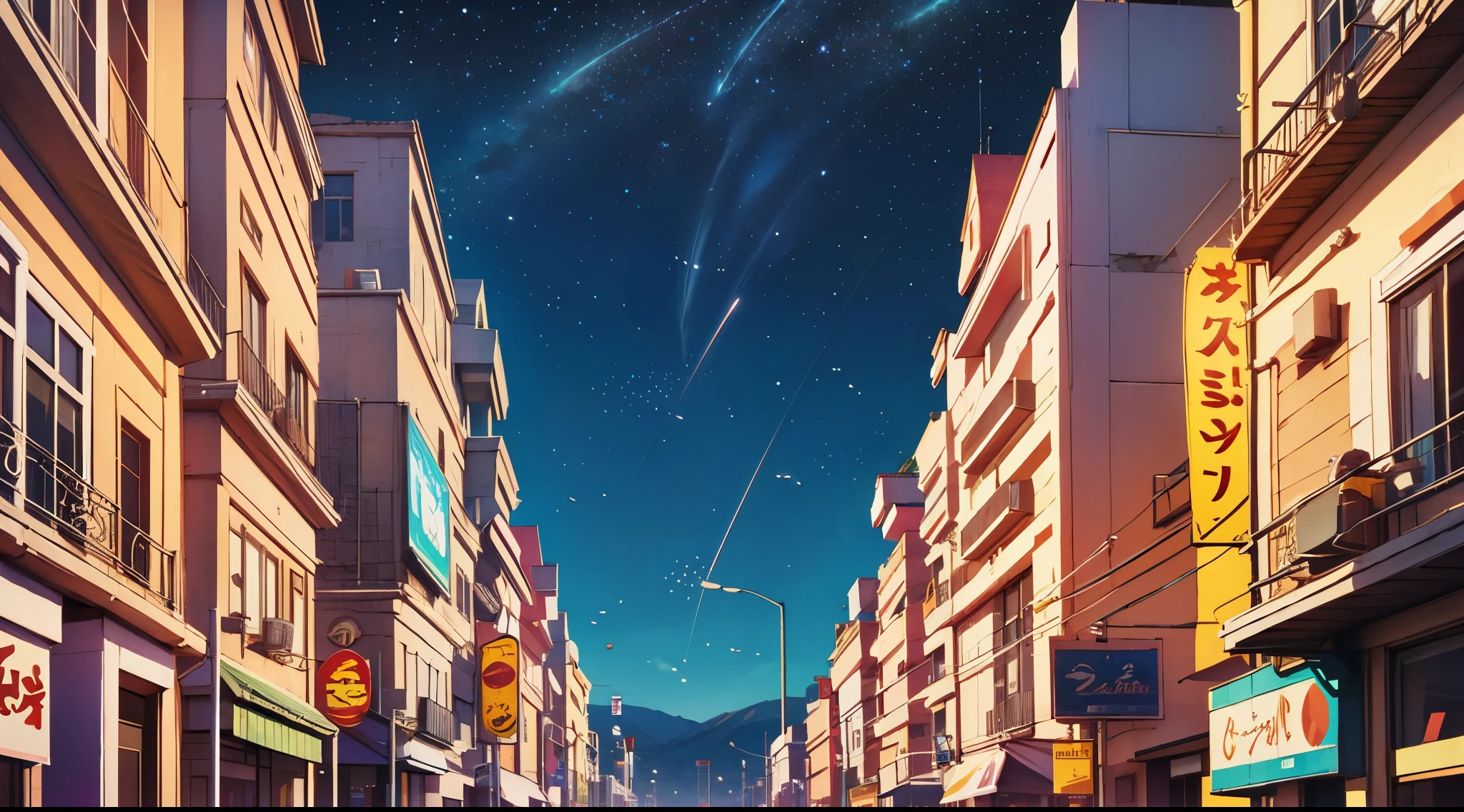 beautiful anime night sky the same detaile as the anime movie name your name --auto --s2
