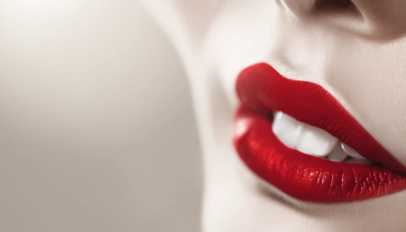 An image capturing a bold, red lipstick kiss mark on a white background, symbolizing affection and romance.